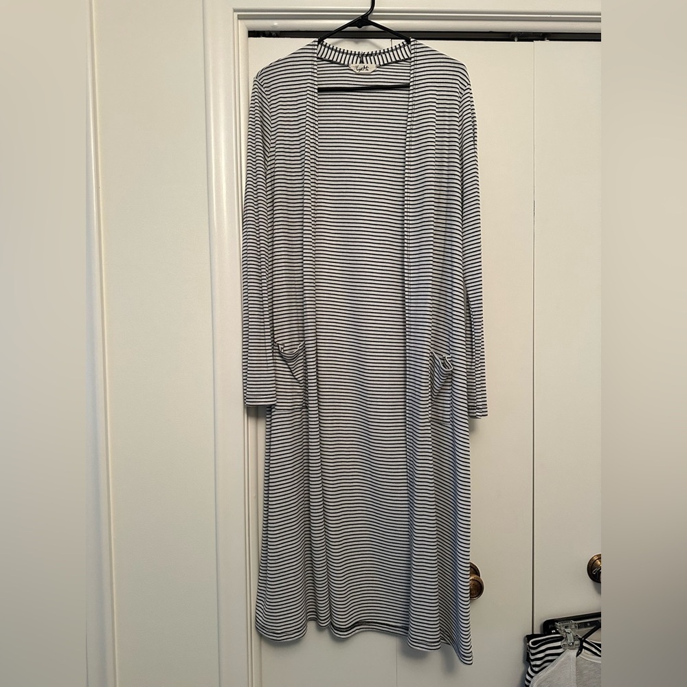 Striped Long Cardigan